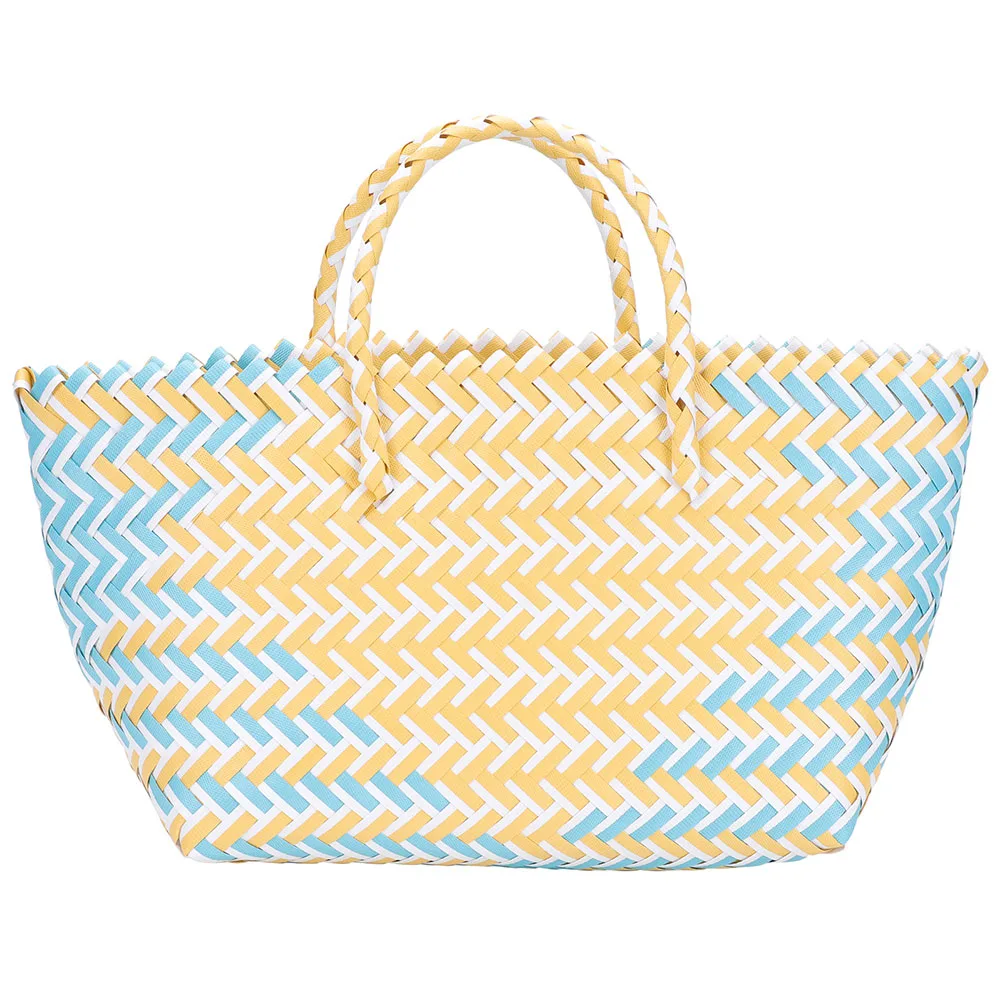 2pcs Large Capacity Striped Fruit Basket With Handle Portable Woven Storage Basket For Vegetables Snacks Bread Household
2pcs Large Capacity Striped Fruit Basket With Handle Portable Woven Storage Basket For Vegetables Snacks Bread Household