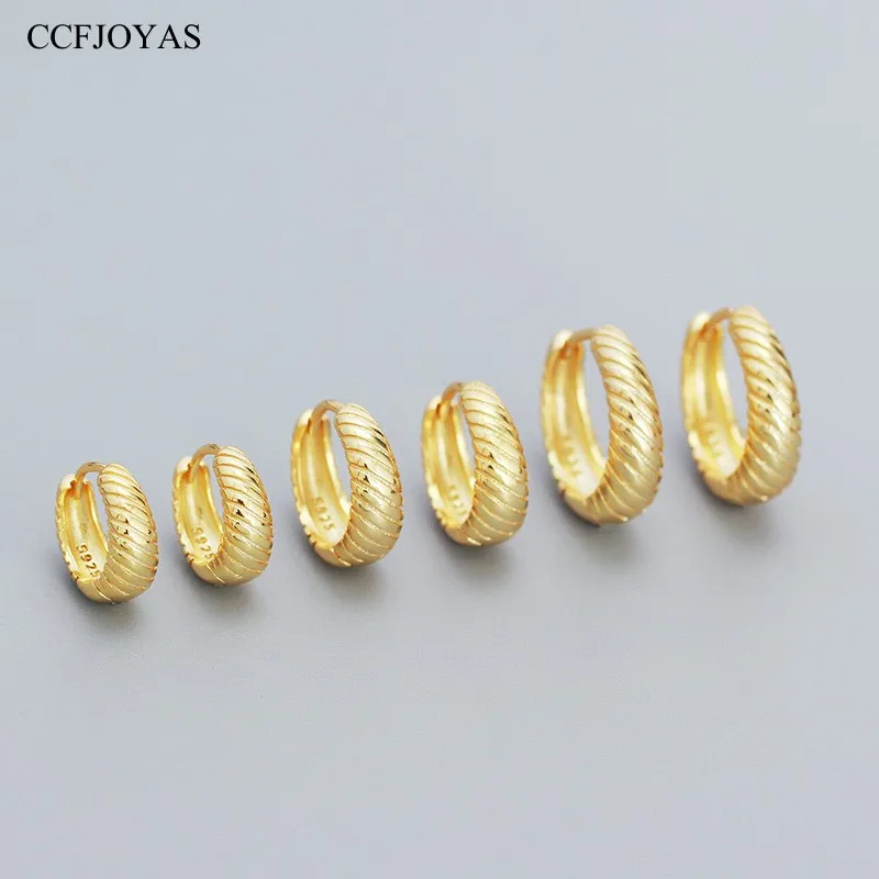 CCFJOYAS 8mm/10mm/12mm 925 Sterling Silver Punk Rock Hoop Earrings Unisex Metal Wind Gold Silver color Fine Jewelry
CCFJOYAS 8mm/10mm/12mm 925 Sterling Silver Punk Rock Hoop Earrings Unisex Metal Wind Gold Silver color Fine Jewelry