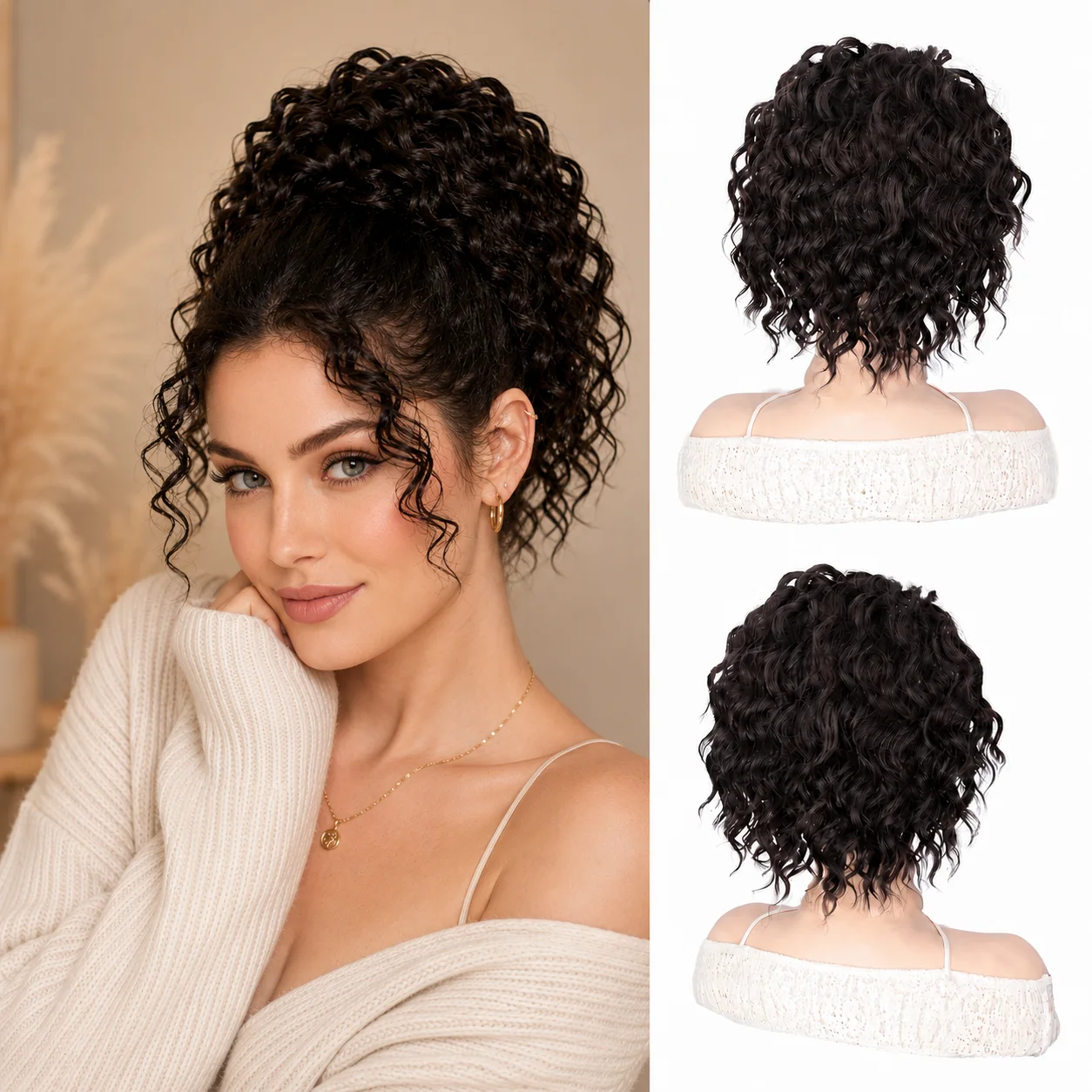 6-Inch Black Brown Wavy Drawstring Ponytail, Natural Curly Hair Accessory for African American Women
6-Inch Black Brown Wavy Drawstring Ponytail, Natural Curly Hair Accessory for African American Women