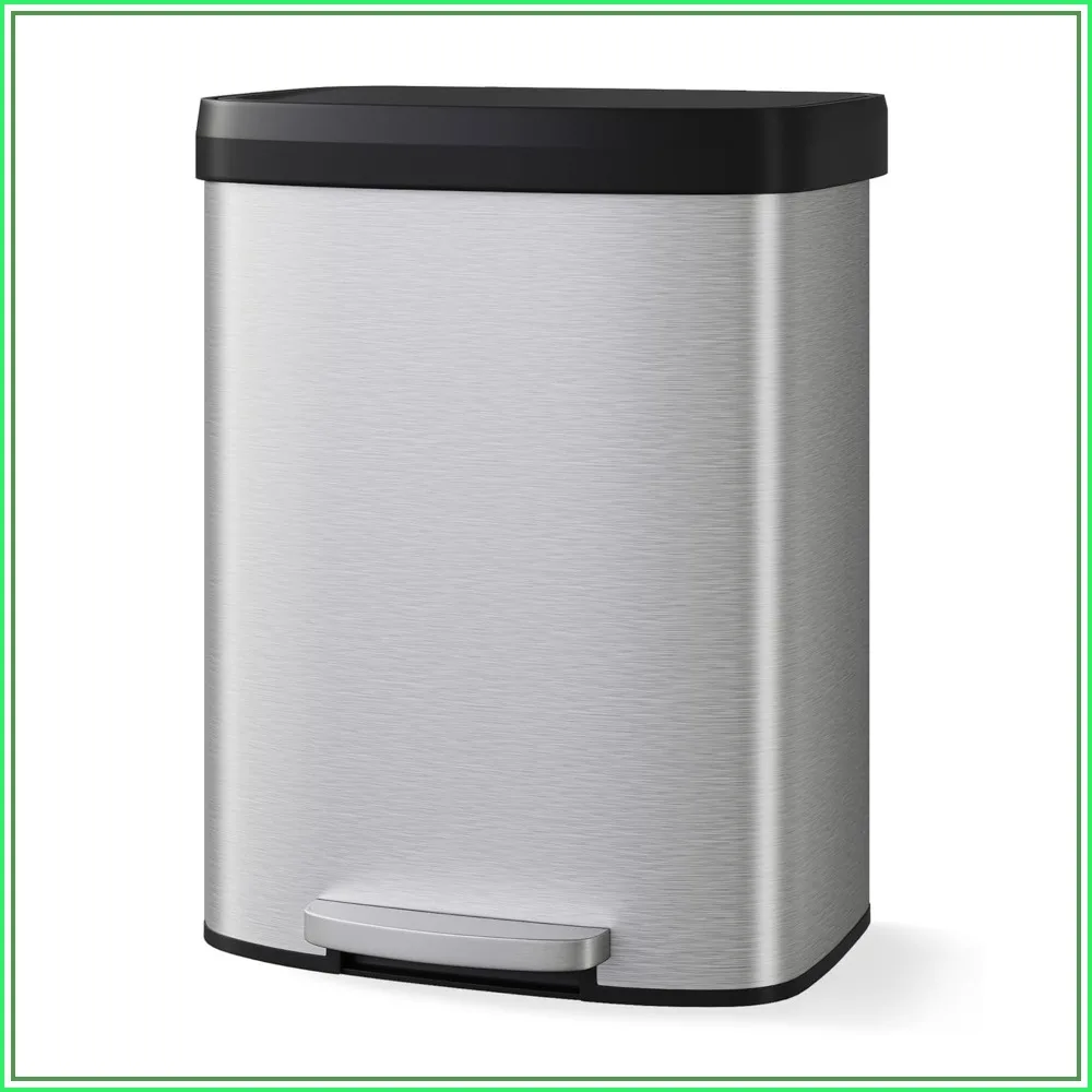 16 gal / 60 L Stainless Steel Trash Can with Lid, Large Kitchen Garbage Bin, Rustproof Step-on Metal Trash Can with Liner Rim, Soft Close Lid, Silver
16 gal / 60 L Stainless Steel Trash Can with Lid, Large Kitchen Garbage Bin, Rustproof Step-on Metal Trash Can with Liner Rim, Soft Close Lid, Silver