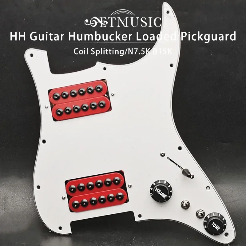 Electric Guitar Pickguard with HH Humbucker Coil Splitting Pickguard HH Guitar Pickguard Loaded Prewired Scratchplate
Electric Guitar Pickguard with HH Humbucker Coil Splitting Pickguard HH Guitar Pickguard Loaded Prewired Scratchplate