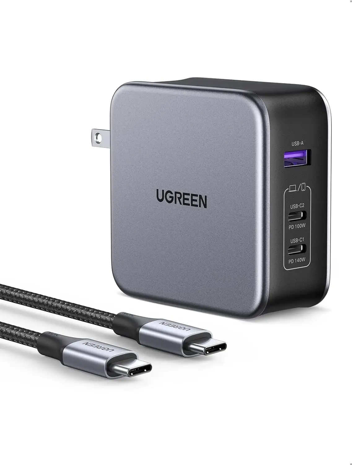 140W GaN USB C Laptop Charger, 3-Port PD Fast Wall Charger with 240W Cable for MacBook Pro, iPhone, Pixel, Galaxy
140W GaN USB C Laptop Charger, 3-Port PD Fast Wall Charger with 240W Cable for MacBook Pro, iPhone, Pixel, Galaxy