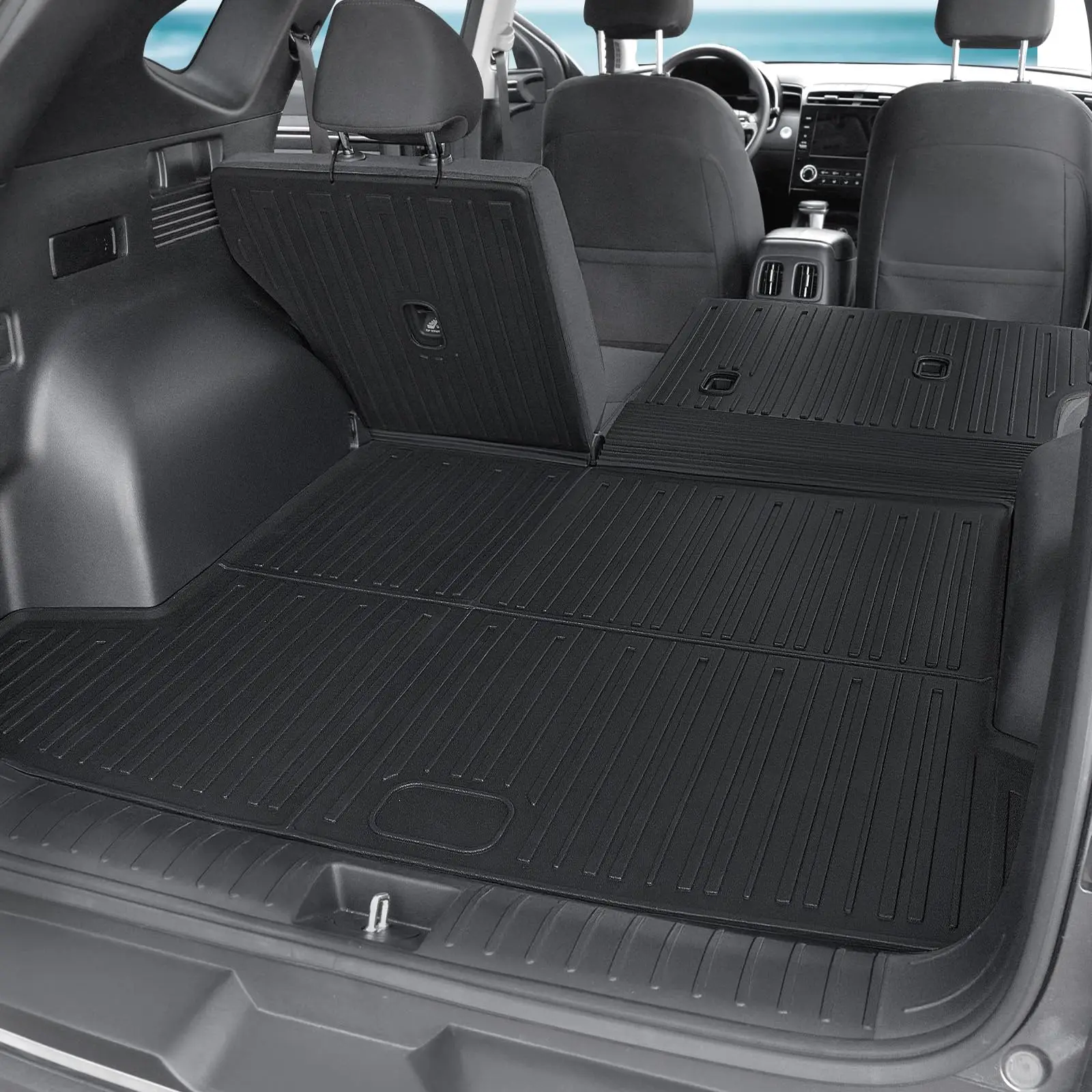 Custom Fit All Weather Trunk Cargo Liner With Backrest Protectors For 2022-2026 Gasoline SUV
Custom Fit All Weather Trunk Cargo Liner With Backrest Protectors For 2022-2026 Gasoline SUV