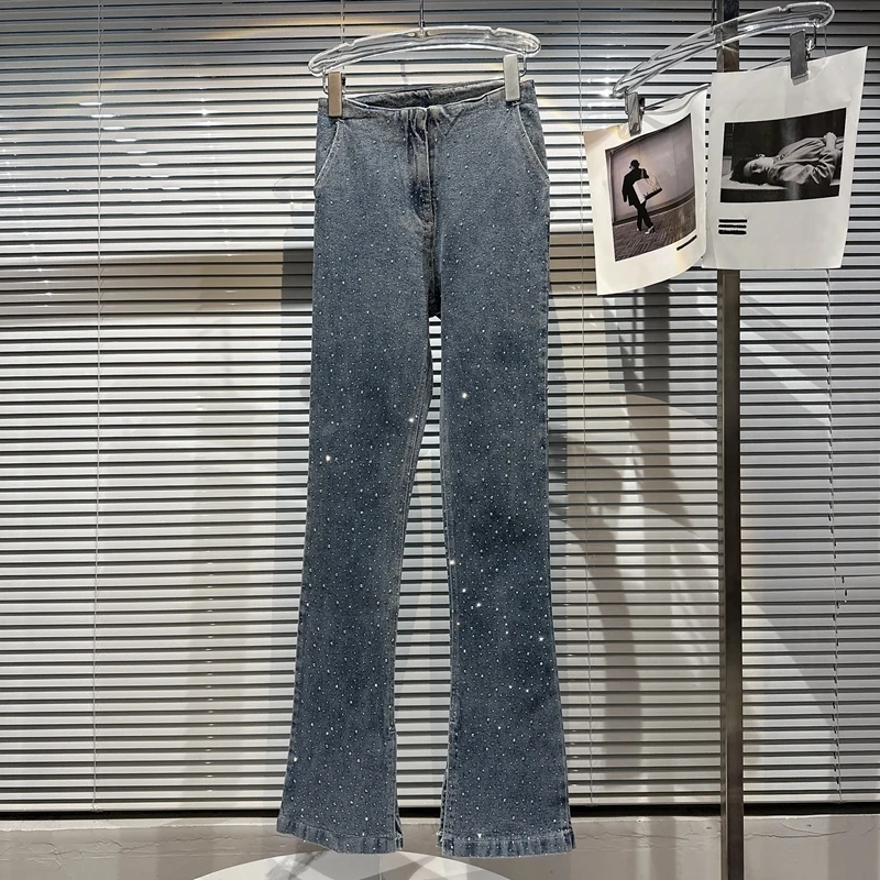 Spring Luxury Fashion Women Diamonds Denim Pants Female Chic Trouse Jeans for Lady 2023 
Spring Luxury Fashion Women Diamonds Denim Pants Female Chic Trouse Jeans for Lady 2023