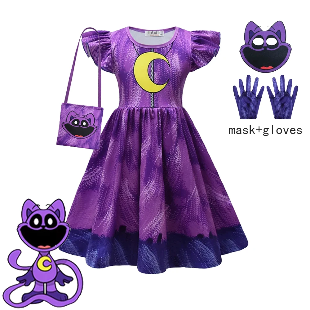 Girl Catnap Smiling Critters Cosplay Costume Kids Cartoon Cat Nap Dogday Print Dress+mask+gloves+bag Set Halloween Party Gift
Girl Catnap Smiling Critters Cosplay Costume Kids Cartoon Cat Nap Dogday Print Dress+mask+gloves+bag Set Halloween Party Gift