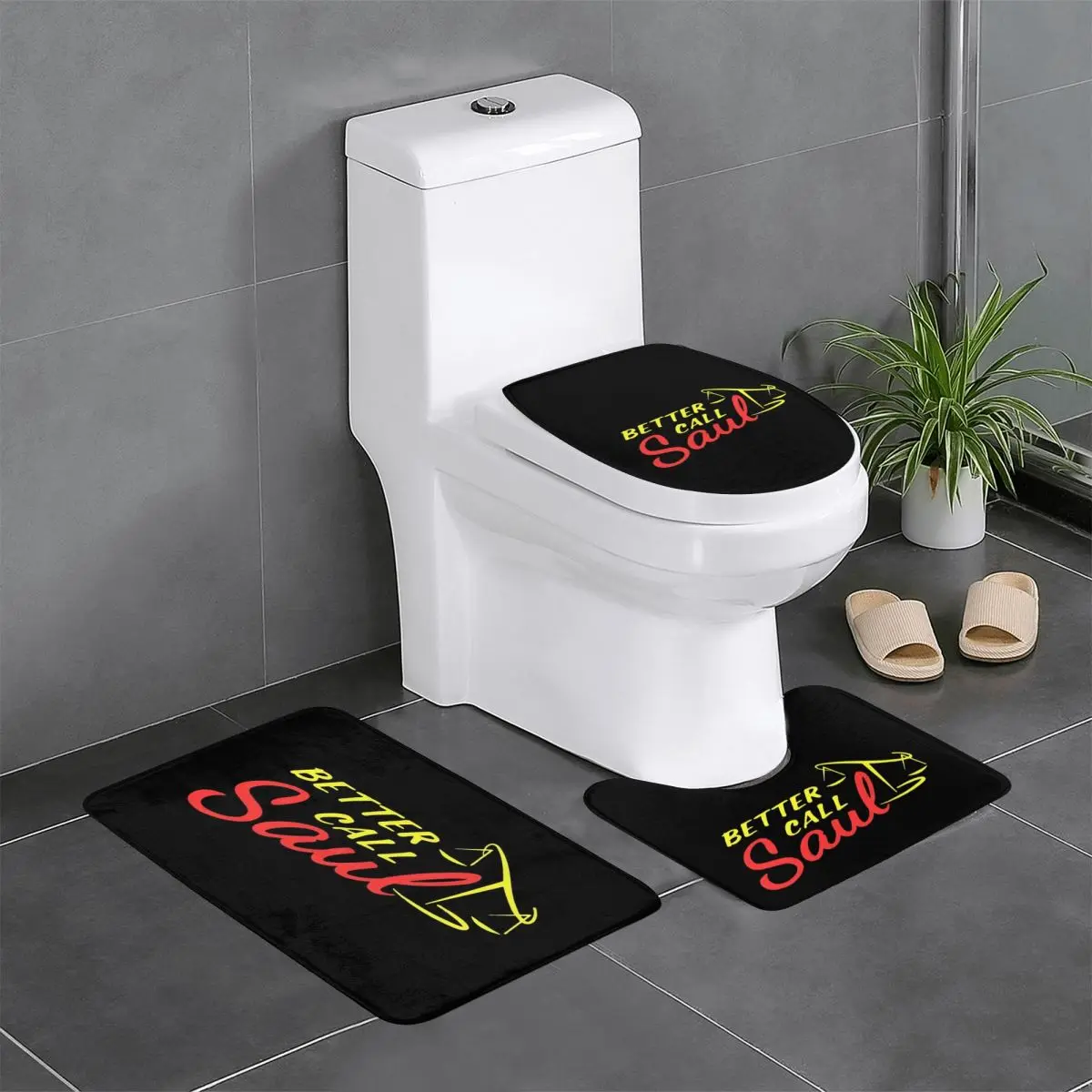 Классический коврик для ванной Better Call Saul из трех предметов, набор для ванной комнаты, крышка для унитаза, домашний декор, нескользящий ковер, напольный коврик 
Классический коврик для ванной Better Call Saul из трех предметов, набор для ванной комнаты, крышка для унитаза, домашний декор, нескользящий ковер, напольный коврик