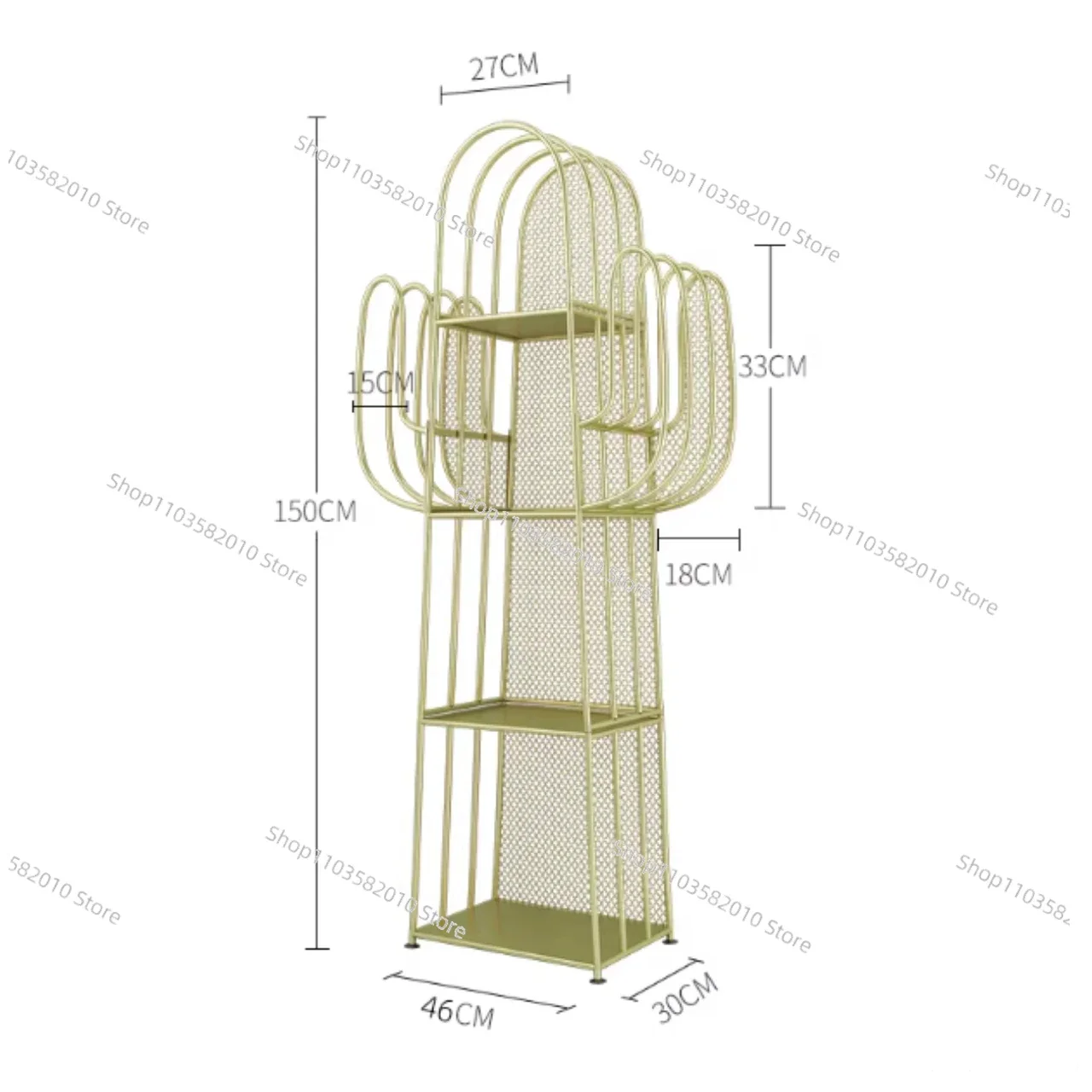 Design Creative Cactus Book Shelf Floor To Ceiling Bookshelf in Living Room Shaped Iron Art Storage Rack Bookcases M