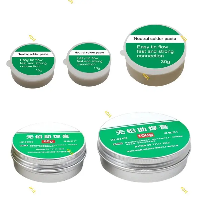 40JE 8g/10g/30g/60g/100g Soldering Solder Pastes Tin Solder Pastes Welding For Electronics LED Soldering
40JE 8g/10g/30g/60g/100g Soldering Solder Pastes Tin Solder Pastes Welding For Electronics LED Soldering
