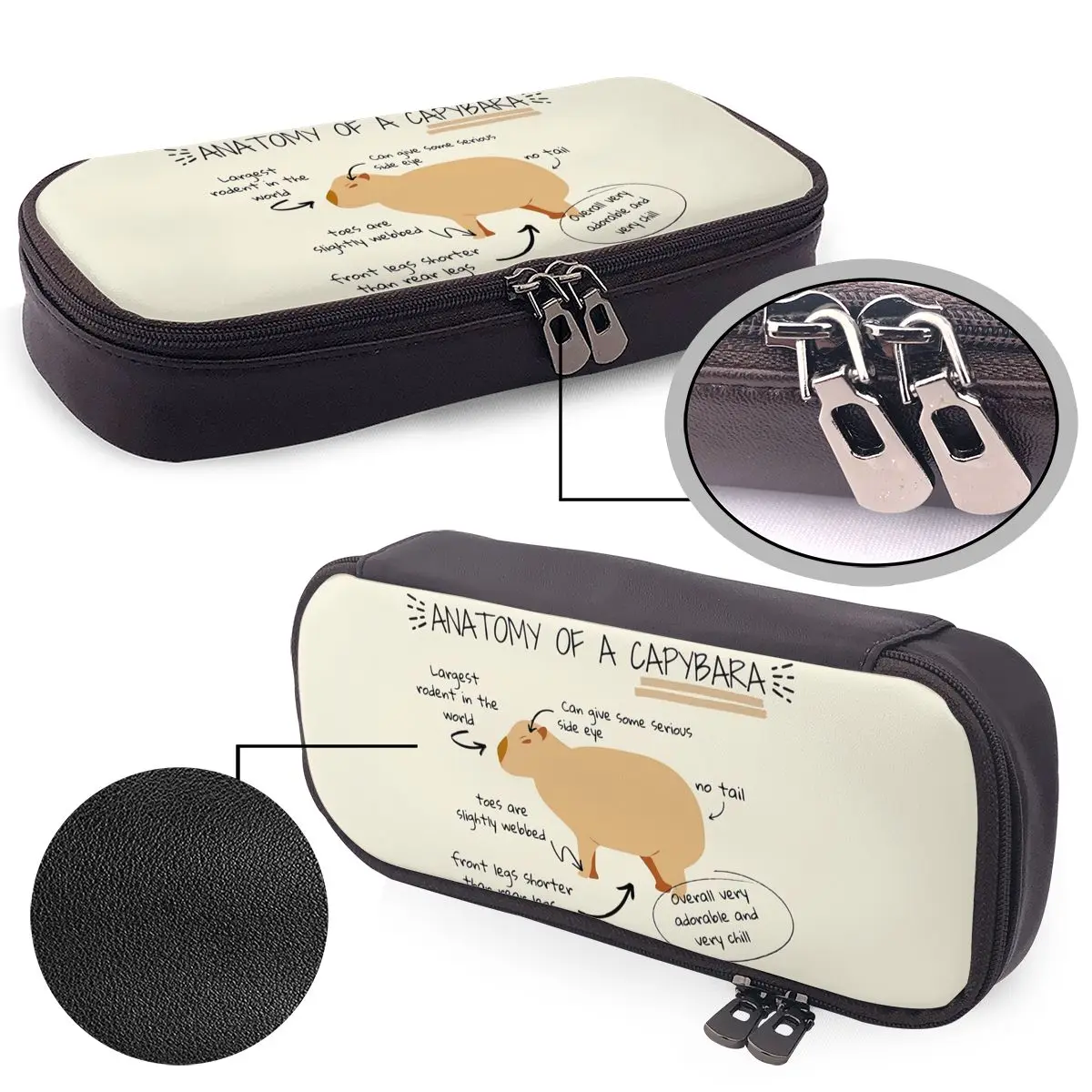 Anatomy Of A Capybara Leather Pencil Case for Boy Girl Gifts Pen Box Pencil Bag Stationery Supplies Pen Holder Bag
Anatomy Of A Capybara Leather Pencil Case for Boy Girl Gifts Pen Box Pencil Bag Stationery Supplies Pen Holder Bag
