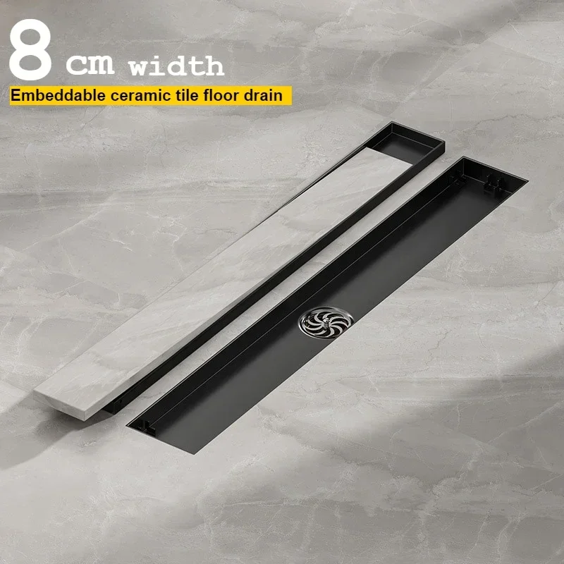 304 stainless steel tile-inlaid rectangular floor drain, bathroom shower room black extended deodorant floor drain
304 stainless steel tile-inlaid rectangular floor drain, bathroom shower room black extended deodorant floor drain