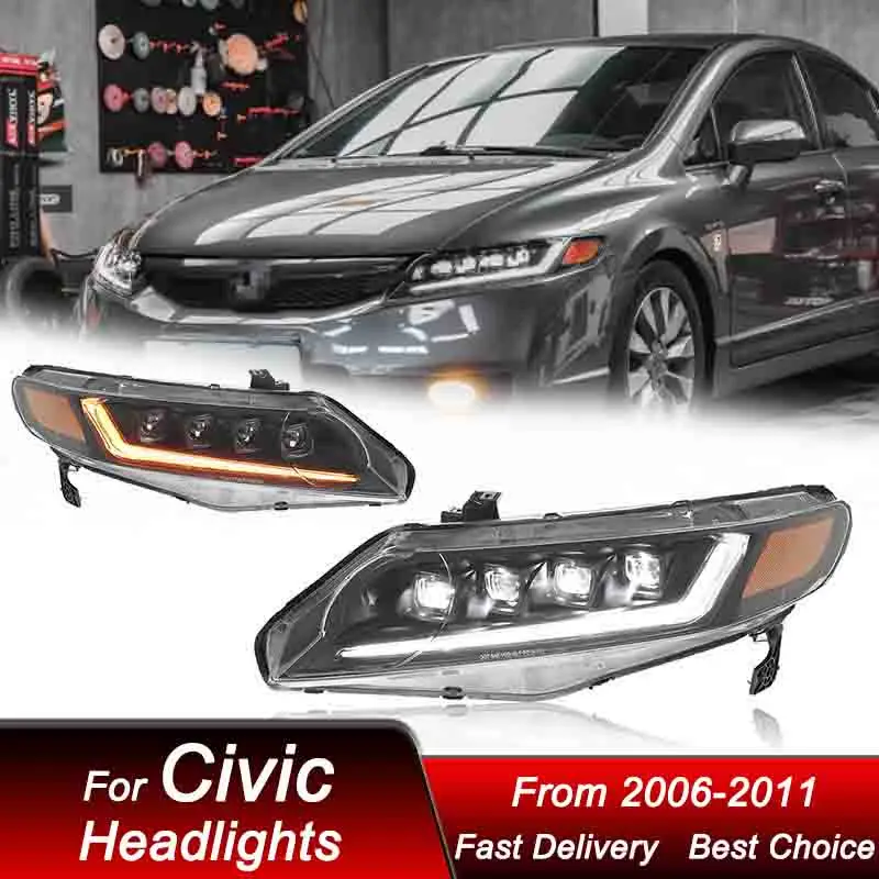 Pop Car Styling Headlights For Honda Civic 8G 2006-2011 New Style Full LED Headlamp Assembly Upgrade Projector Lens Accessories
Pop Car Styling Headlights For Honda Civic 8G 2006-2011 New Style Full LED Headlamp Assembly Upgrade Projector Lens Accessories
