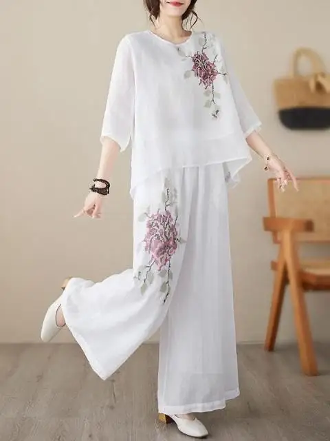 Новый китайский элегантный высококачественный вышитый хлопково-льняной комплект из двух предметов: летний свободный драпированный льняной костюм для женщин среднего возраста
Новый китайский элегантный высококачественный вышитый хлопково-льняной комплект из двух предметов: летний свободный драпированный льняной костюм для женщин среднего возраста