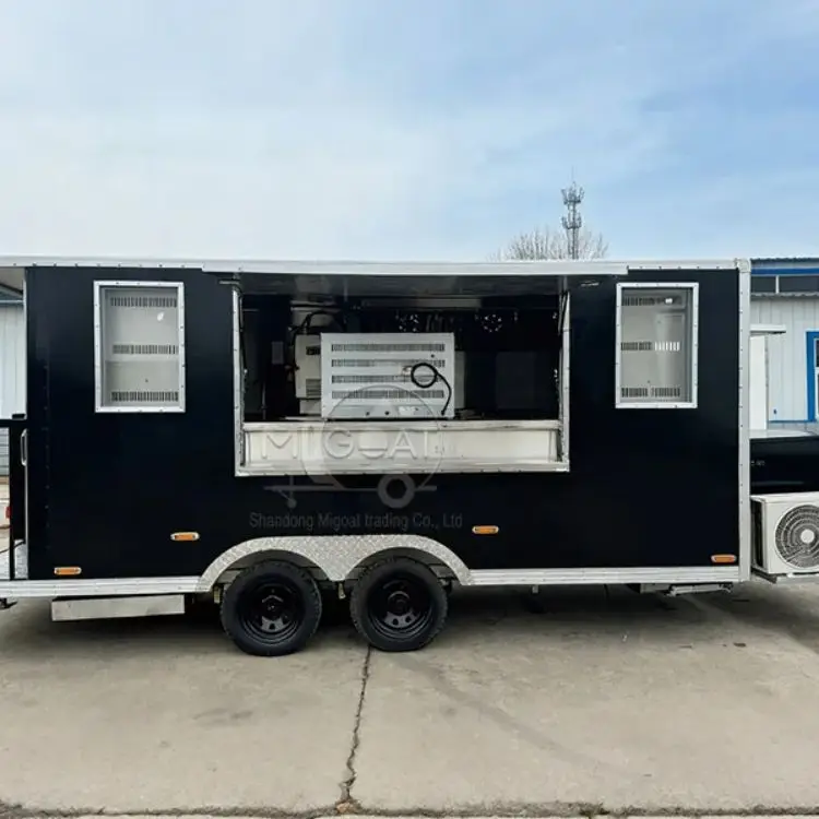 Top Quality Double Axle Square Mobile Food Cart Full Stainless Steel Interior Food Trailer for Outdoor Catering Ventures
Top Quality Double Axle Square Mobile Food Cart Full Stainless Steel Interior Food Trailer for Outdoor Catering Ventures