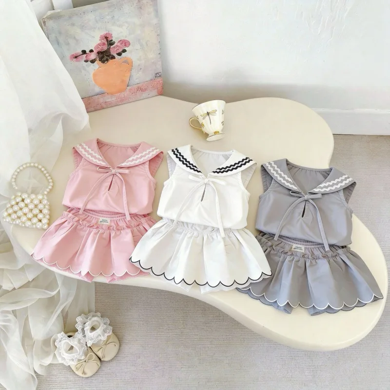2026 Summer New Girls' Sets Sweet Cute Bow Girl's Sleeveless T-shirt Skirt Two Pieces Set Newborn Baby Girl Clothes Set
2026 Summer New Girls' Sets Sweet Cute Bow Girl's Sleeveless T-shirt Skirt Two Pieces Set Newborn Baby Girl Clothes Set