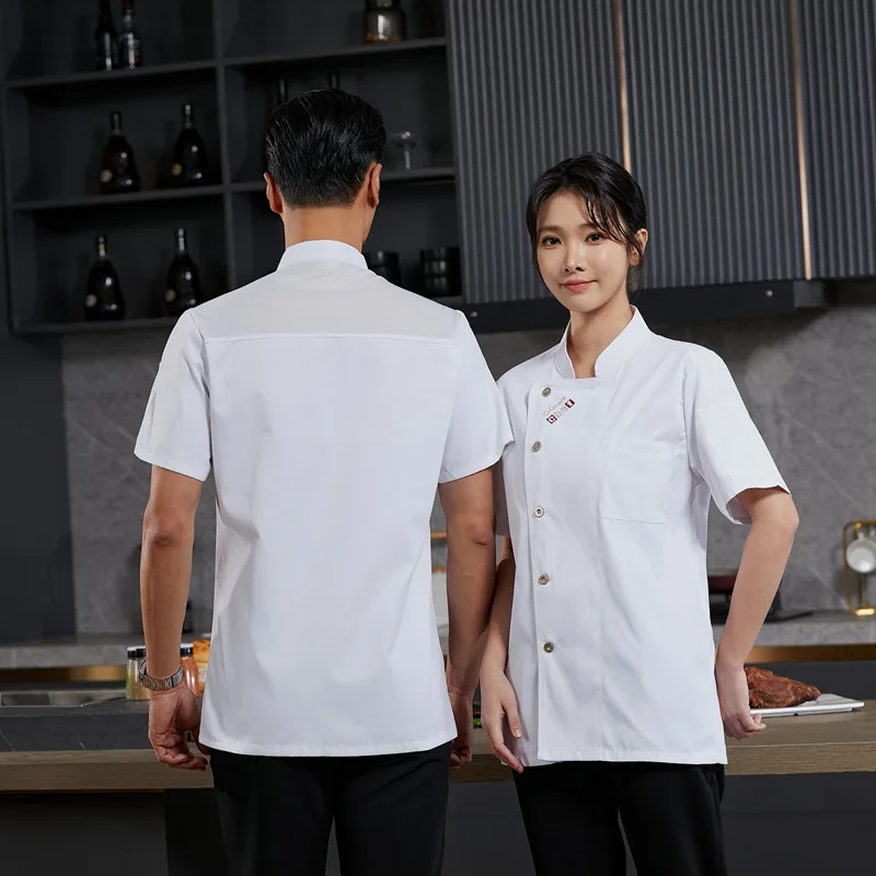Chef's work uniform for men, new spring and summer style, suitable for restaurants and hotels, short-sleeved, for catering and k
Chef's work uniform for men, new spring and summer style, suitable for restaurants and hotels, short-sleeved, for catering and k