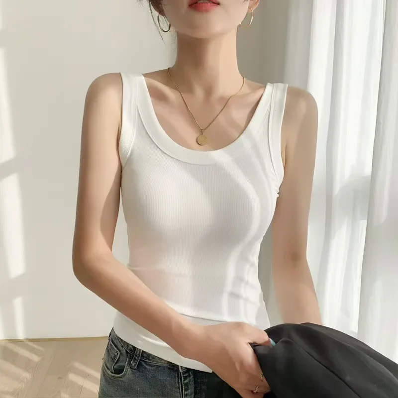 Basic Top Women Inner Cover Breast Anti-light Small Vest Summer Threaded Base Outer Wear Slim Fit Inner Slim Sling Women
Basic Top Women Inner Cover Breast Anti-light Small Vest Summer Threaded Base Outer Wear Slim Fit Inner Slim Sling Women