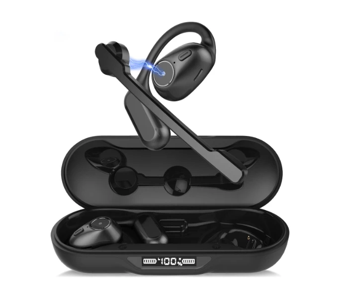 Open-Ear Headset with Detachable Noise Canceling Boom Microphone Wireless Headphone with Mute for Trucker Office Call Center
Open-Ear Headset with Detachable Noise Canceling Boom Microphone Wireless Headphone with Mute for Trucker Office Call Center