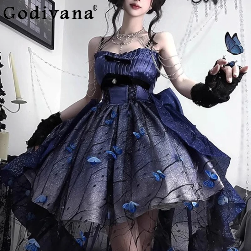 Butterfly Dream Lolita Evening Dress Women Blue Princess Cosplay Dress Female Summer High Waist Celebrity Carnival Dress
Butterfly Dream Lolita Evening Dress Women Blue Princess Cosplay Dress Female Summer High Waist Celebrity Carnival Dress