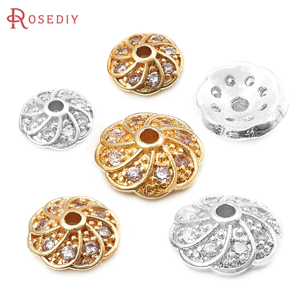 10PCS 6MM 8MM 10MM 18K Gold Color Brass Zircon Flower Beads Caps High Quality Jewelry Diy Accessories
10PCS 6MM 8MM 10MM 18K Gold Color Brass Zircon Flower Beads Caps High Quality Jewelry Diy Accessories