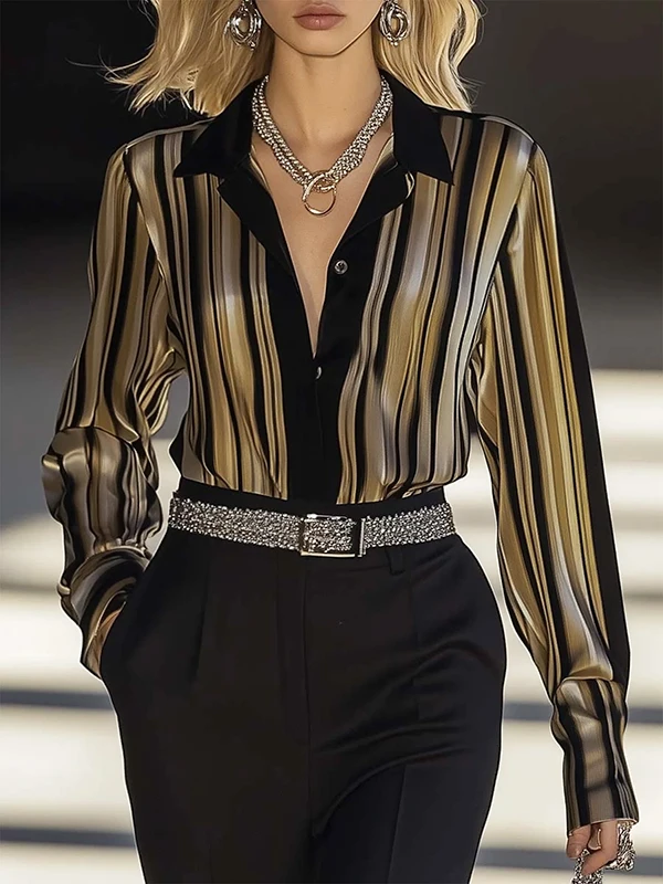 Modigirl, модные деловые повседневные модные рубашки для женщин, новинка 2025, осенний наряд, женская полосатая блузка с длинными рукавами на пуговицах, топы
Modigirl, модные деловые повседневные модные рубашки для женщин, новинка 2025, осенний наряд, женская полосатая блузка с длинными рукавами на пуговицах, топы