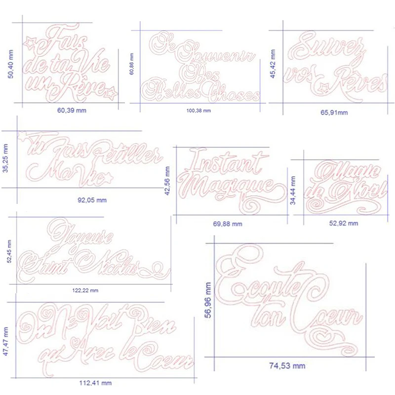 2024 New Arrival French Letter Blessing Metal Cutting Dies for Scrapbooking Knife Mould Blade Punch Stencil Card Making
2024 New Arrival French Letter Blessing Metal Cutting Dies for Scrapbooking Knife Mould Blade Punch Stencil Card Making