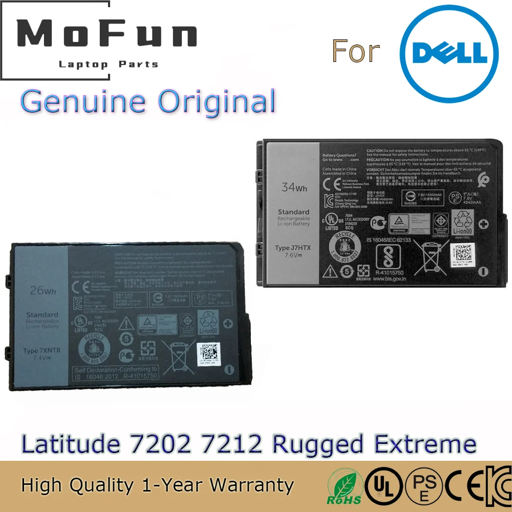 Новый оригинальный 7xntr 7,4 V 26Wh Аккумулятор для ноутбука Dell Latitude 7202 7212 Rugged Extreme Tablet J7HTX 34Wh
Новый оригинальный 7xntr 7,4 V 26Wh Аккумулятор для ноутбука Dell Latitude 7202 7212 Rugged Extreme Tablet J7HTX 34Wh