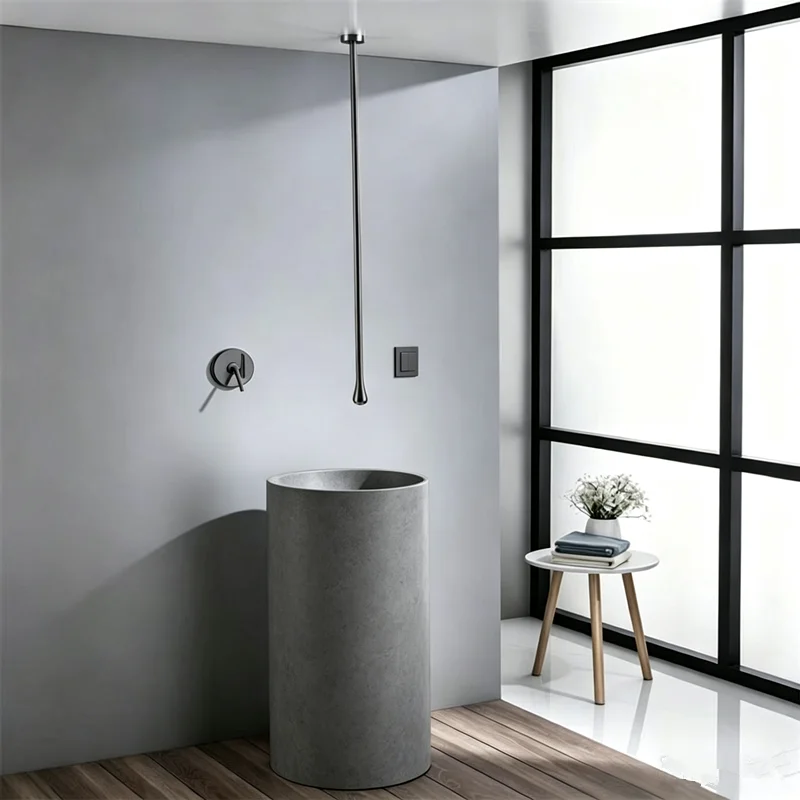 Copper ceiling drip faucet for wall water, concealed hot and cold dual-use, ceiling concealed split type washbasin faucet
Copper ceiling drip faucet for wall water, concealed hot and cold dual-use, ceiling concealed split type washbasin faucet