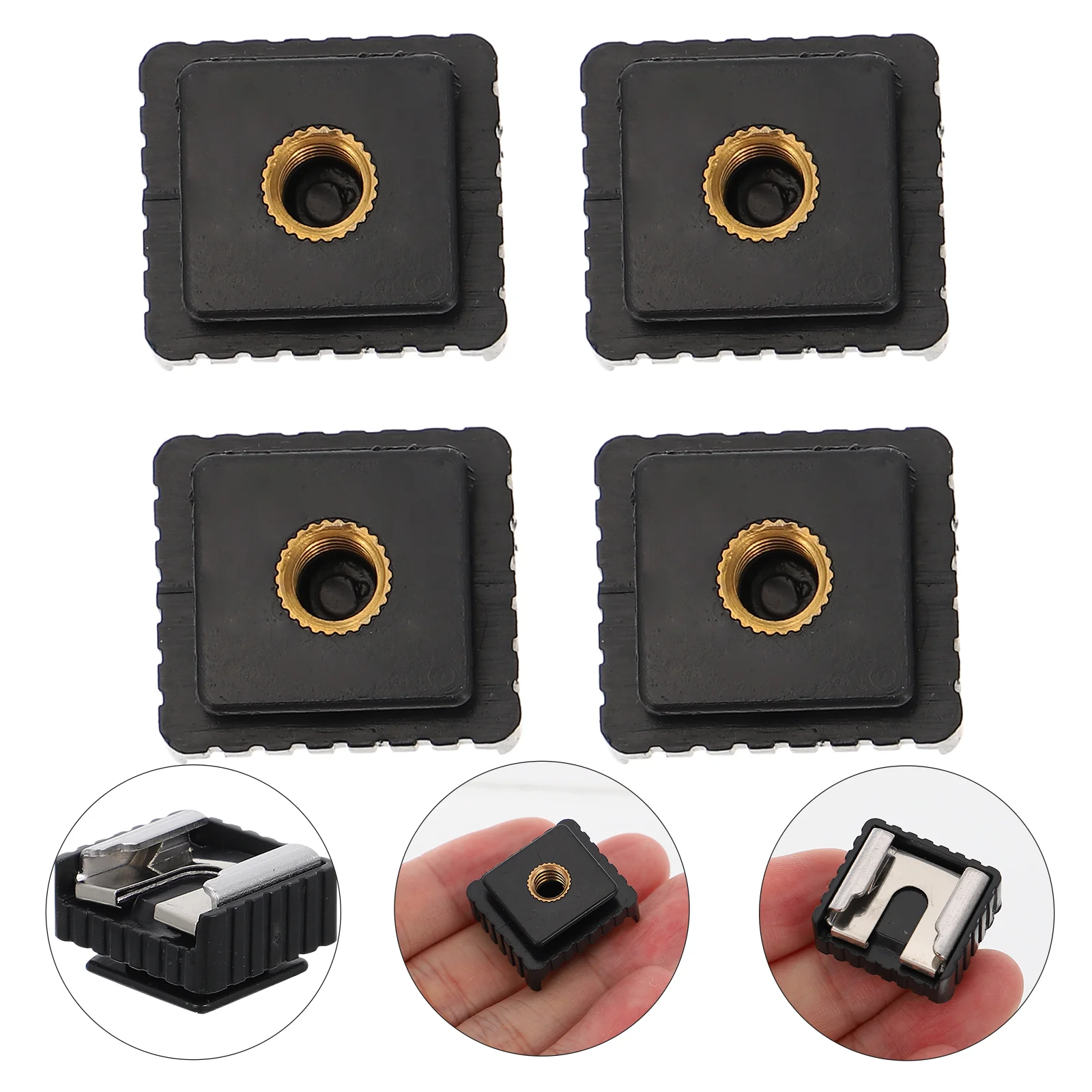 4 Pcs Cold Shoe Mount Adapter Hot Bracket for LED Light Flash Stand Camera Clamp Monitor Stands
4 Pcs Cold Shoe Mount Adapter Hot Bracket for LED Light Flash Stand Camera Clamp Monitor Stands