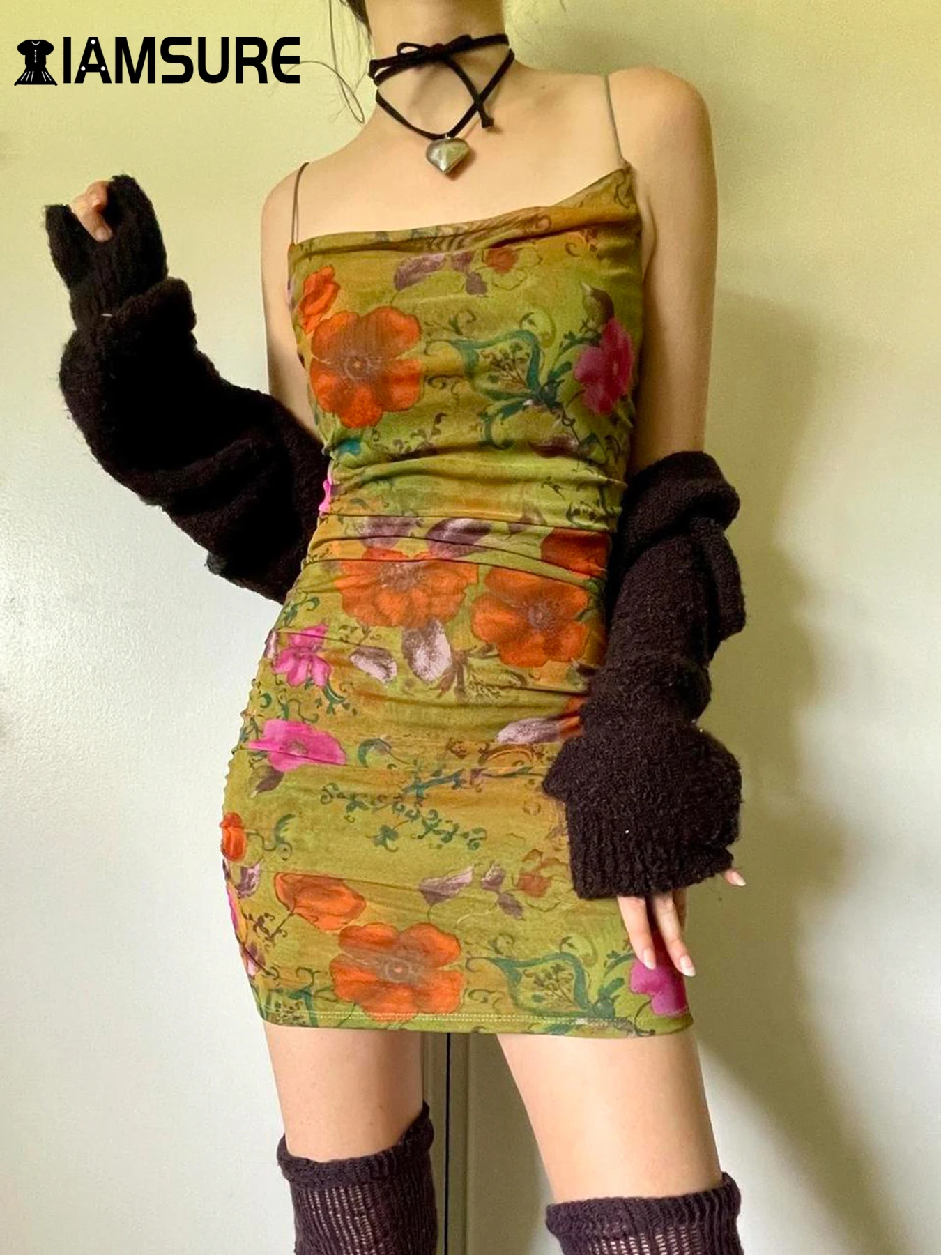 IAMSURE Vintage Floral Printed Bodycon Drress Sexy Slim Slash Neck Sleeveless Mini Dresses For Women 2024 Summer Fashion Lady
IAMSURE Vintage Floral Printed Bodycon Drress Sexy Slim Slash Neck Sleeveless Mini Dresses For Women 2024 Summer Fashion Lady
