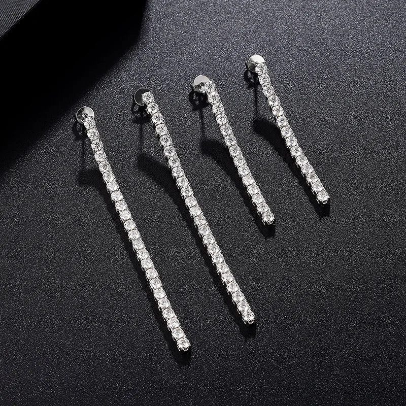 3mm D-Color Moissanite Long Tassel Drop Earrings, Platinum Plated S925 Sterling Silver, Exquisite Fine Jewelry for Women
3mm D-Color Moissanite Long Tassel Drop Earrings, Platinum Plated S925 Sterling Silver, Exquisite Fine Jewelry for Women