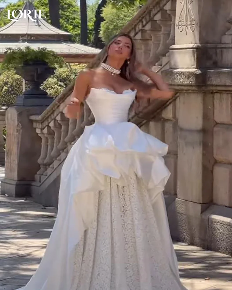 LORIE Vintage 3D Flower Wedding Dresses Applique Puff Strapless A-Line Backless Boho Bridal Gown Customized Party Dresses 2026
LORIE Vintage 3D Flower Wedding Dresses Applique Puff Strapless A-Line Backless Boho Bridal Gown Customized Party Dresses 2026