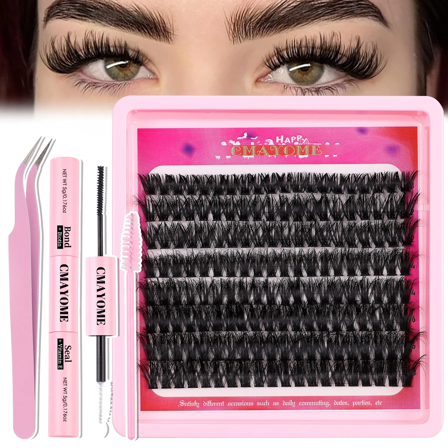 128 Cluster DIY False Eyelashes Single Cluster Portable Daily Use Thick Segmented Eyelashes with Adhesive Set for Easy Applicati
128 Cluster DIY False Eyelashes Single Cluster Portable Daily Use Thick Segmented Eyelashes with Adhesive Set for Easy Applicati