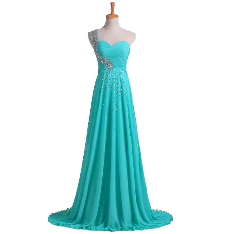 Turquoise Bridesmaid Dresses Chiffon Crystal Beaded One Shoulder Sweetheart Sexy Vestido De Noiva Real Photoevening Party Robe
Turquoise Bridesmaid Dresses Chiffon Crystal Beaded One Shoulder Sweetheart Sexy Vestido De Noiva Real Photoevening Party Robe