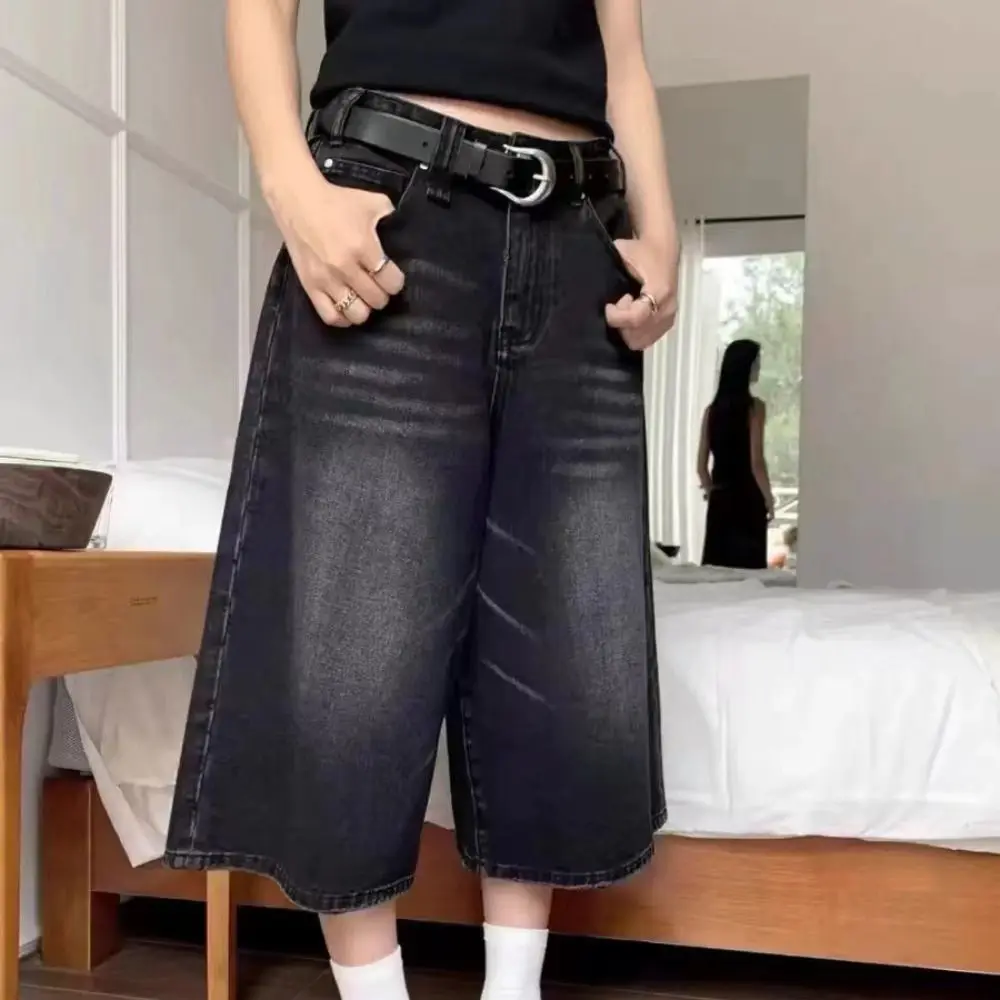 Simple with Pockets Retro Denim Shorts Baggy Wide Leg Y2k Jeans Women Large Size Streetwear Cowboy Pants Summer
Simple with Pockets Retro Denim Shorts Baggy Wide Leg Y2k Jeans Women Large Size Streetwear Cowboy Pants Summer
