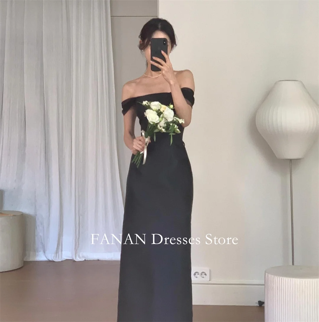 FANAN Mermaid Evening Party Dresses Satin Korea Black Ruched Off Shoulder Wedding Women Gowns Event Prom Gowns Customized
FANAN Mermaid Evening Party Dresses Satin Korea Black Ruched Off Shoulder Wedding Women Gowns Event Prom Gowns Customized