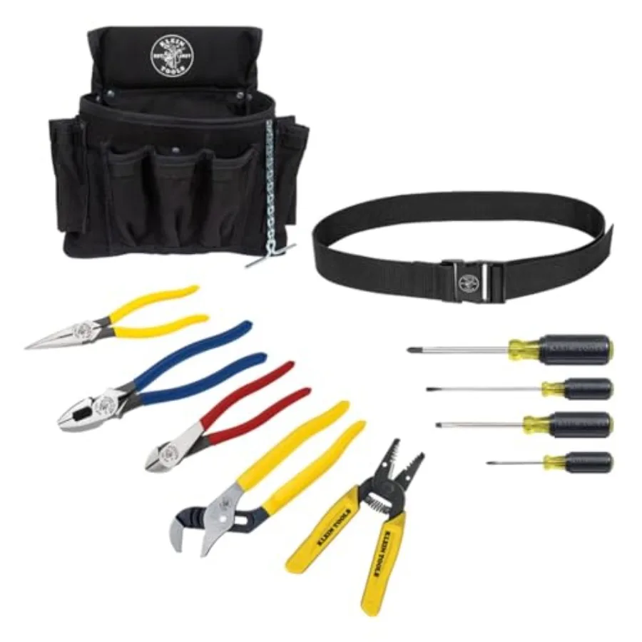 Tool Kit Apprentice Tool Set 4 Pliers Wire Stripper and Cutter 4 Screwdrivers Belt and Pouch 11-Piece
Tool Kit Apprentice Tool Set 4 Pliers Wire Stripper and Cutter 4 Screwdrivers Belt and Pouch 11-Piece