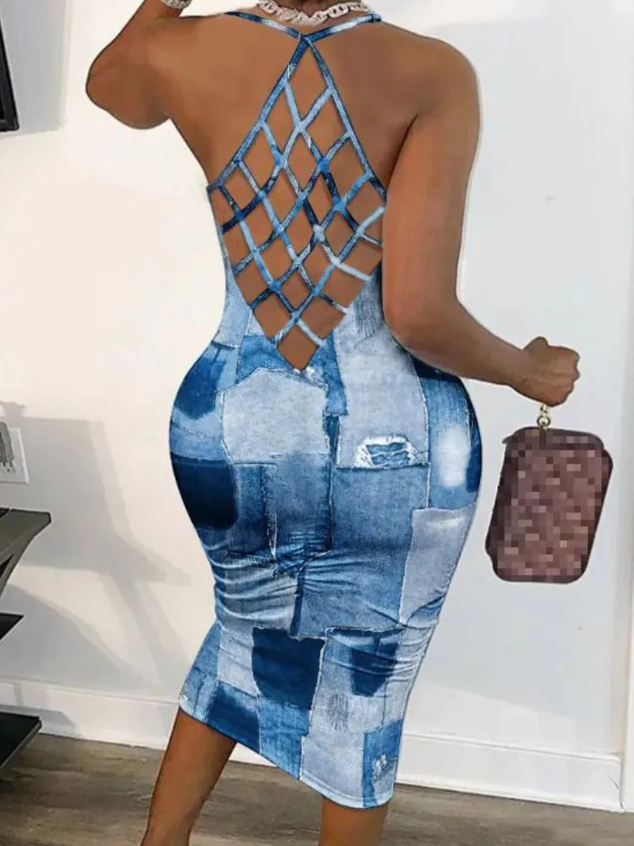 LW SXY Imitation Denim Cut Out Bodycon Dress Women Summer Casual Dress Color Contrast Sleeveless U Neck Daily Midi Calf Dresses
LW SXY Imitation Denim Cut Out Bodycon Dress Women Summer Casual Dress Color Contrast Sleeveless U Neck Daily Midi Calf Dresses