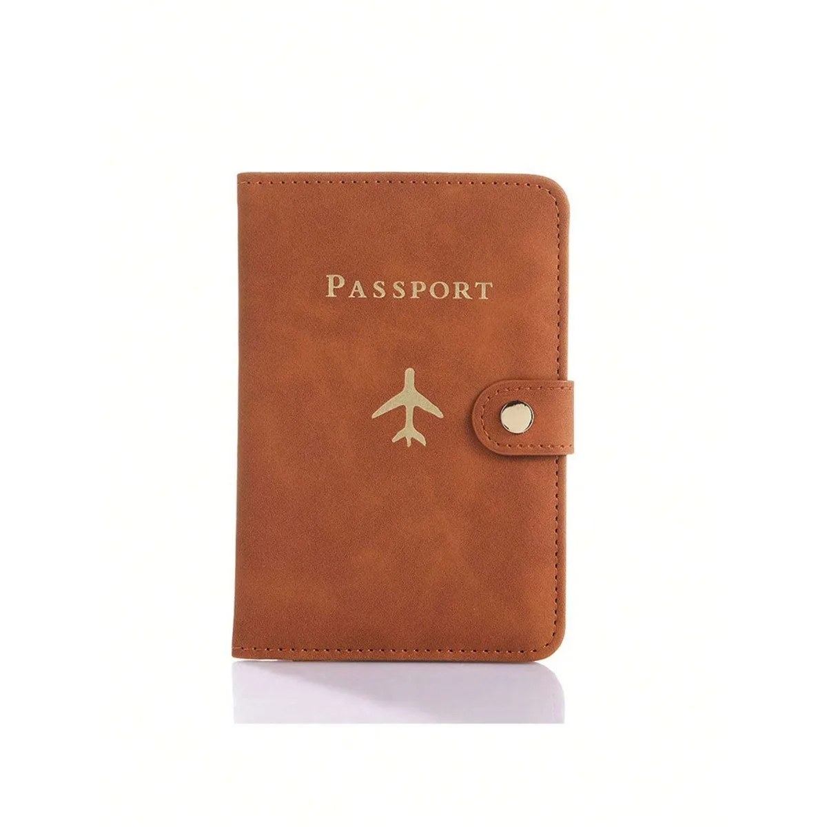 Snap Button Passport Cover, Airplane Pattern PU Leather Passport Wallet, Portable Travel Organizer for Cards & Boarding Pass
Snap Button Passport Cover, Airplane Pattern PU Leather Passport Wallet, Portable Travel Organizer for Cards & Boarding Pass