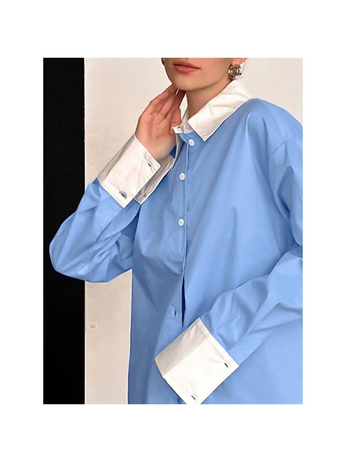 New Casual Collar Pure Cotton Long Swedi irt Women's Busin Casual irt Straight Cut Knot Thin Warmth Long S...
New Casual Collar Pure Cotton Long Swedi irt Women's Busin Casual irt Straight Cut Knot Thin Warmth Long S...