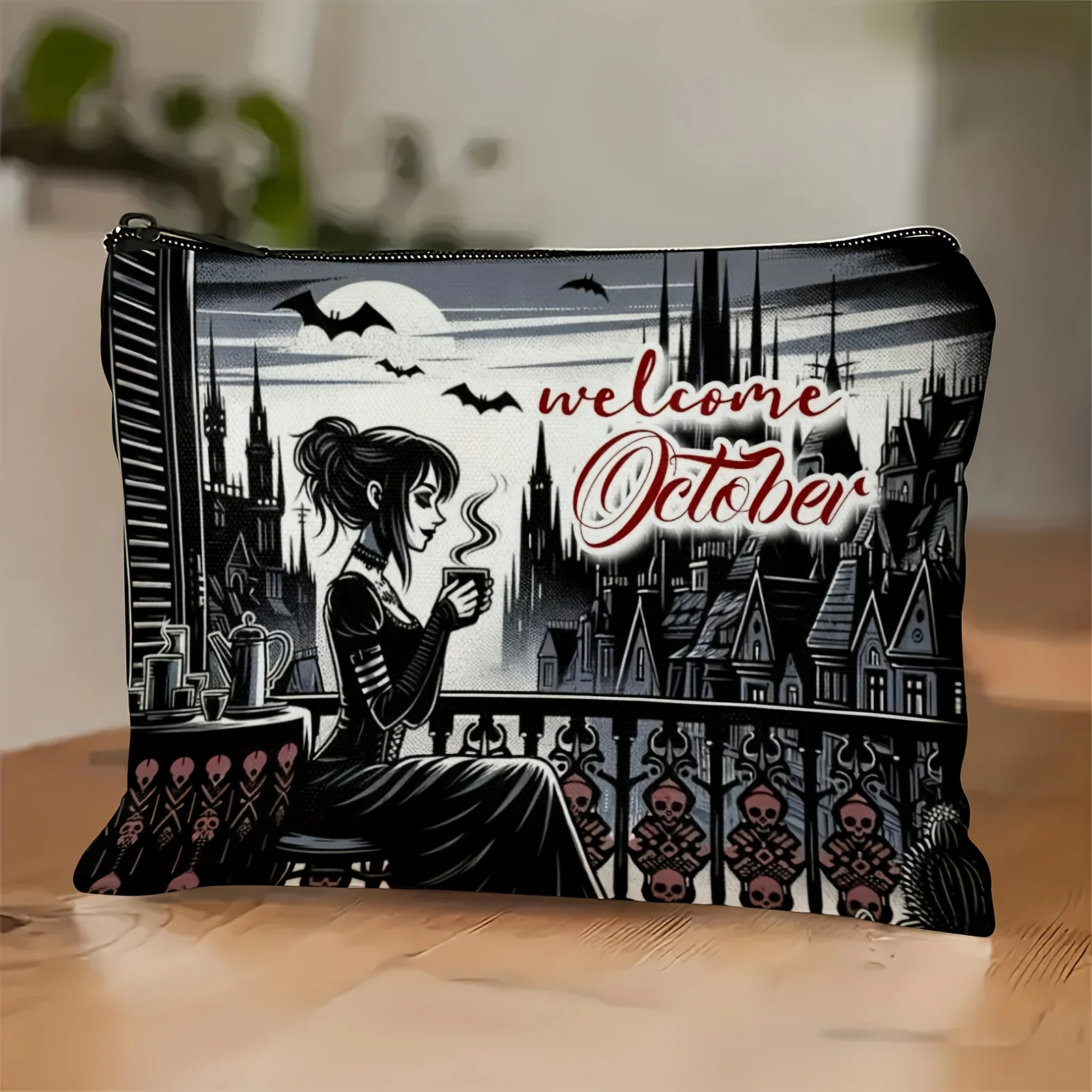 A Gothic Halloween Makeup Bag- Multifunctional Zipper Pouch, Jewelry Storage Bag, Perfect Travel Zipper Small Storage Bag.
A Gothic Halloween Makeup Bag- Multifunctional Zipper Pouch, Jewelry Storage Bag, Perfect Travel Zipper Small Storage Bag.