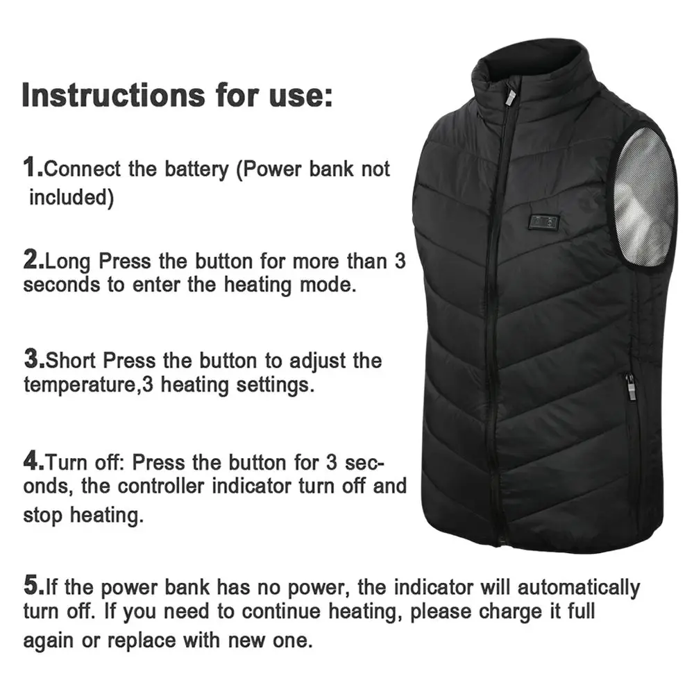 11Area Men Waistcoats Heated Vest Windproof Coats Winter Warm Jacket Electric Heating Jacket
11Area Men Waistcoats Heated Vest Windproof Coats Winter Warm Jacket Electric Heating Jacket