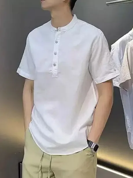 Retro Button Cotton Linen Short Sleeve Shirt Stand Collar Men's Casual Style Breathable Comfortable Summer New Fashion
Retro Button Cotton Linen Short Sleeve Shirt Stand Collar Men's Casual Style Breathable Comfortable Summer New Fashion