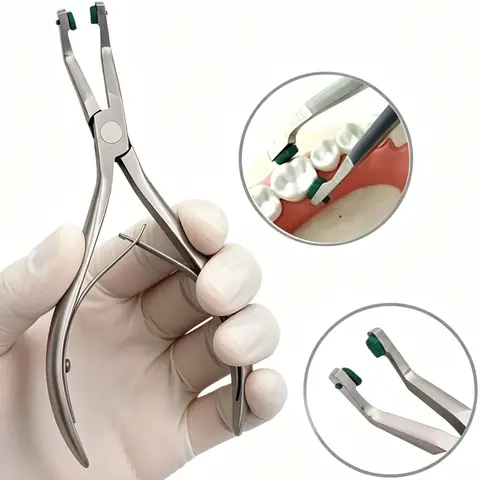 Dental Crown Remover Plier with Green Rubber Tips for Temporary Crown Removal – Professional Dentist Tool