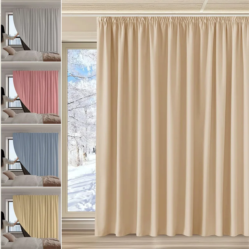 Highly Blackout Curtains Solid Color Window Drapes Hook Design Energy Saving Thermal Insulated UV Protection for Bedroom Use
Highly Blackout Curtains Solid Color Window Drapes Hook Design Energy Saving Thermal Insulated UV Protection for Bedroom Use