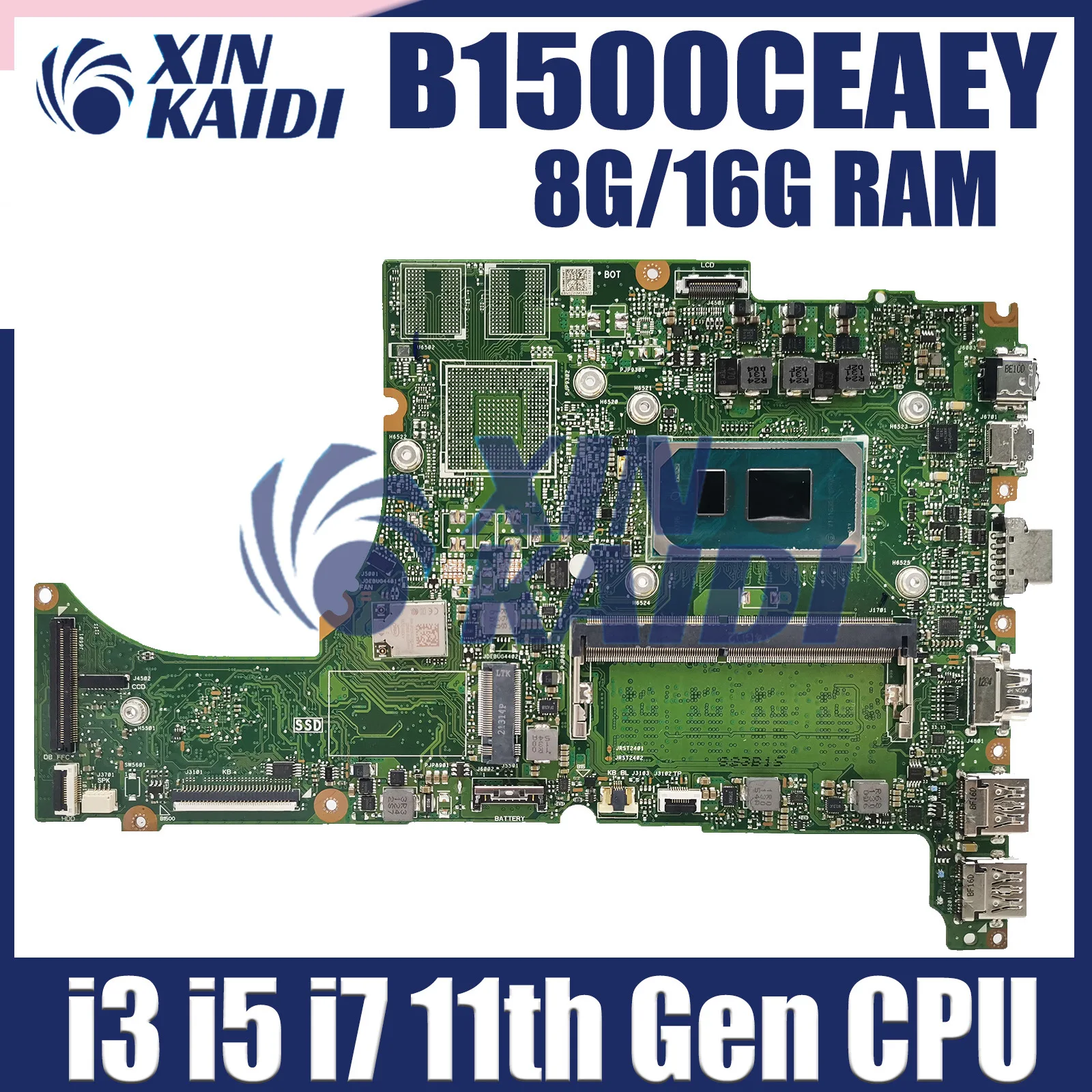 Mainboard For ASUS B1500CEAEY B1500CEAE B1500C B1400C L1500C Laptop Motherboard Wtih i3 i5 i7 11th Gen CPU 8G 16G RAM
Mainboard For ASUS B1500CEAEY B1500CEAE B1500C B1400C L1500C Laptop Motherboard Wtih i3 i5 i7 11th Gen CPU 8G 16G RAM