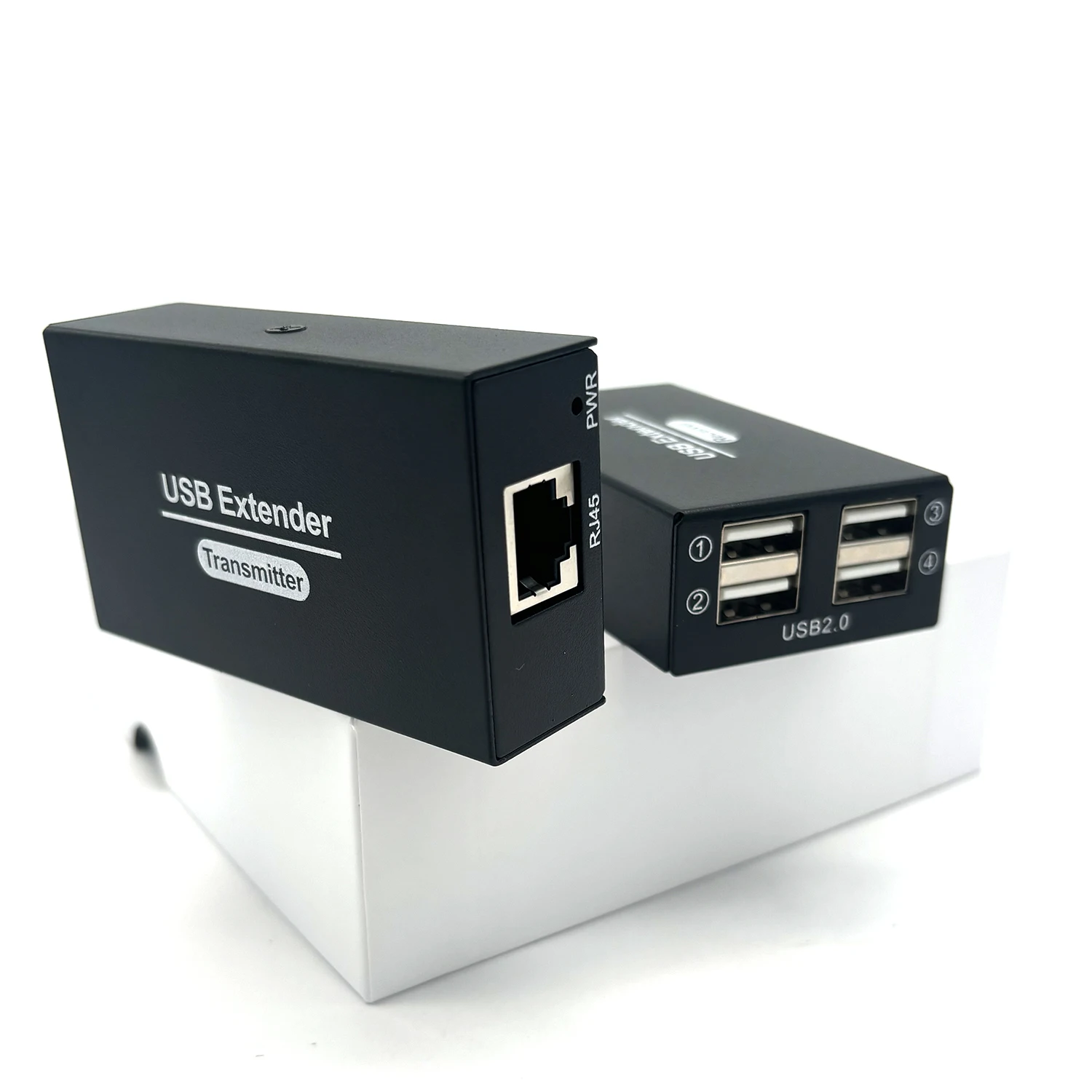 120M USB Extender Over RJ45 Ethernet Cat6 Cable 4 Port USB Hub Transmitter and Receiver Kit for PC Keyboard Mouse Printer U Disk