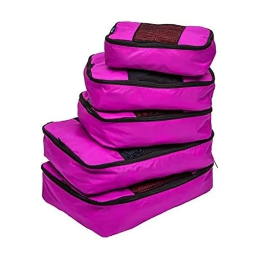Travel Wise Packing Cubes for Travel - 5 Pcs Set with Pattern Design, Lightweight Ripstop Nylon Luggage Organizers with Mesh Pa
Travel Wise Packing Cubes for Travel - 5 Pcs Set with Pattern Design, Lightweight Ripstop Nylon Luggage Organizers with Mesh Pa