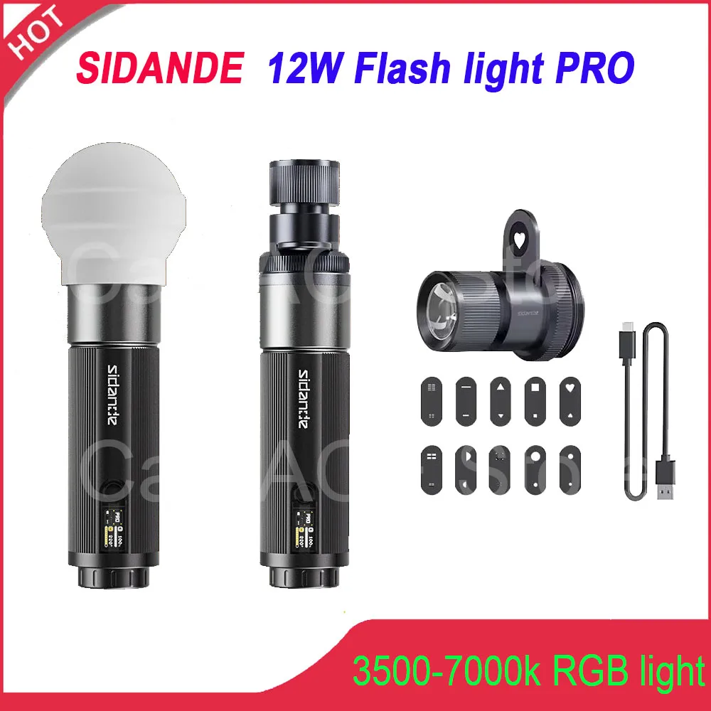 SIDANDE 12W PRO RGB Fill Light 3500-7000K 9000mAh Built-in Battery 150mins Long Lasting Portable Flashlight for Studio Shooting
SIDANDE 12W PRO RGB Fill Light 3500-7000K 9000mAh Built-in Battery 150mins Long Lasting Portable Flashlight for Studio Shooting