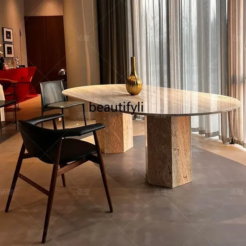 cqyNatural travertine dining table, antique square dining table, modern simple Italian minimalist light luxury wabi sabi style
cqyNatural travertine dining table, antique square dining table, modern simple Italian minimalist light luxury wabi sabi style