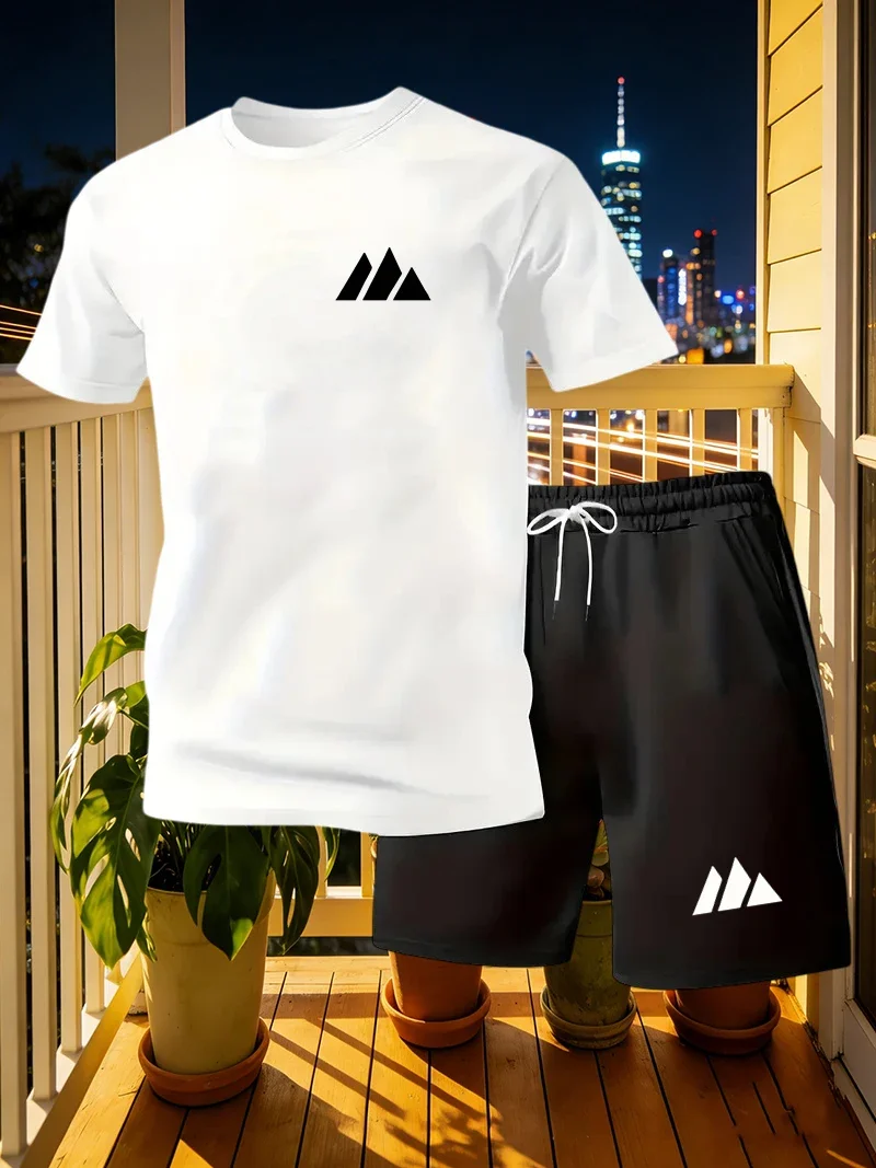 Summer Men's Quick Drying Casual Short Sleeved T-shirt and Shorts Set, Urban Street Fashion Running Sports Two-piece Set
Summer Men's Quick Drying Casual Short Sleeved T-shirt and Shorts Set, Urban Street Fashion Running Sports Two-piece Set